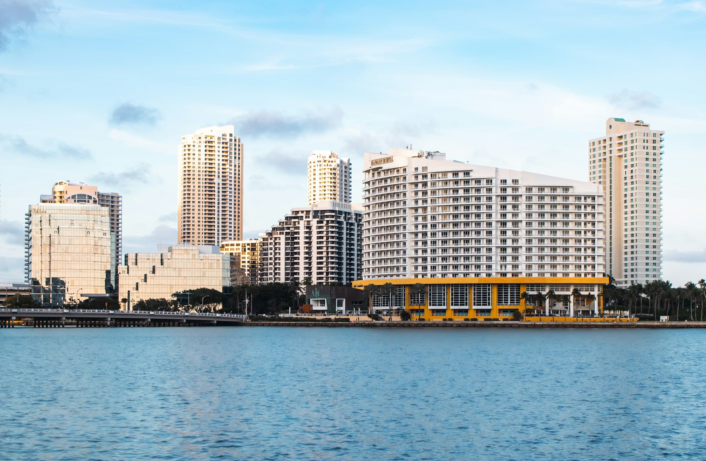Contemporary waterfront architecture along a South Florida shoreline.